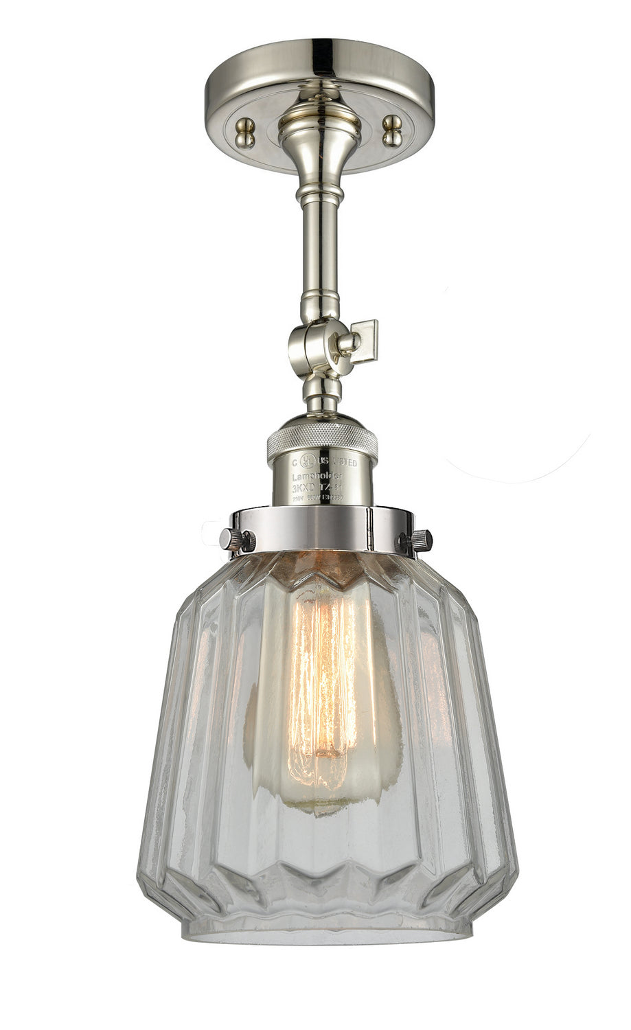 Innovations - 201F-PN-G142 - One Light Semi-Flush Mount - Franklin Restoration - Polished Nickel