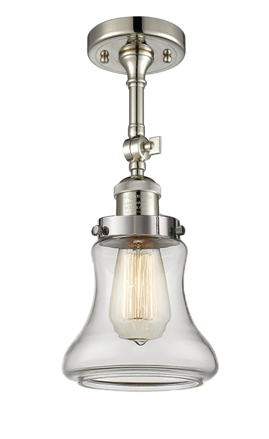 Innovations - 201F-PN-G192 - One Light Semi-Flush Mount - Franklin Restoration - Polished Nickel