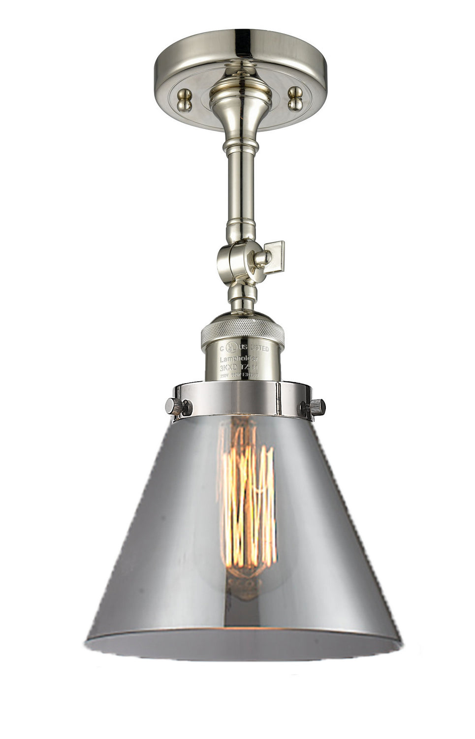 Innovations - 201F-PN-G43 - One Light Semi-Flush Mount - Franklin Restoration - Polished Nickel