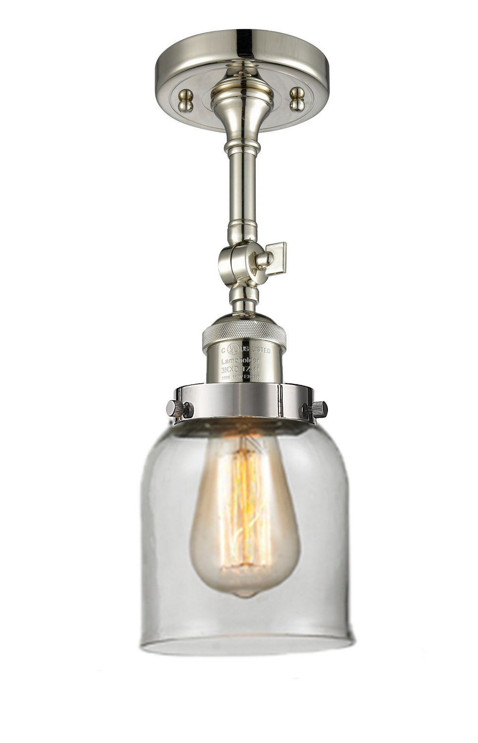 Innovations - 201F-PN-G52 - One Light Semi-Flush Mount - Franklin Restoration - Polished Nickel