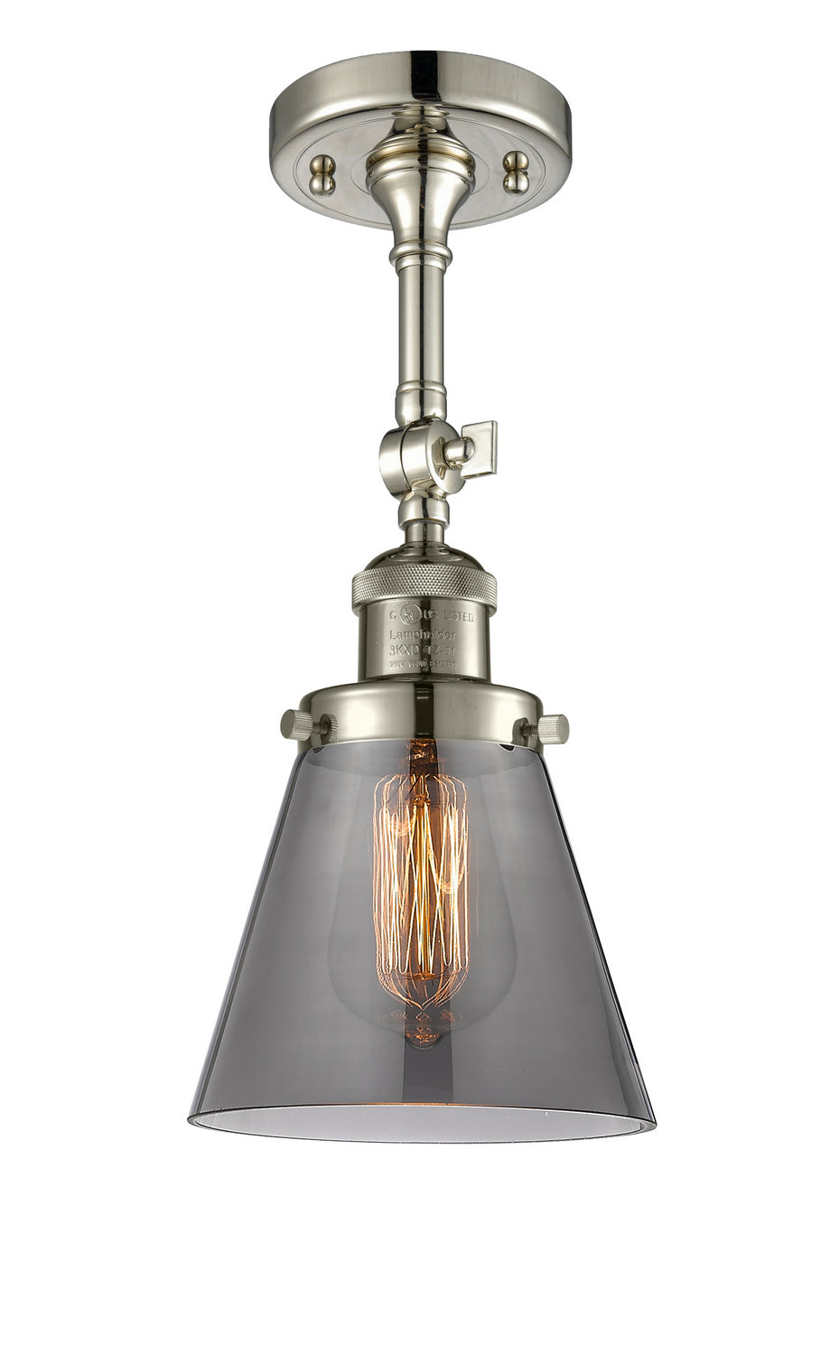 Innovations - 201F-PN-G63 - One Light Semi-Flush Mount - Franklin Restoration - Polished Nickel