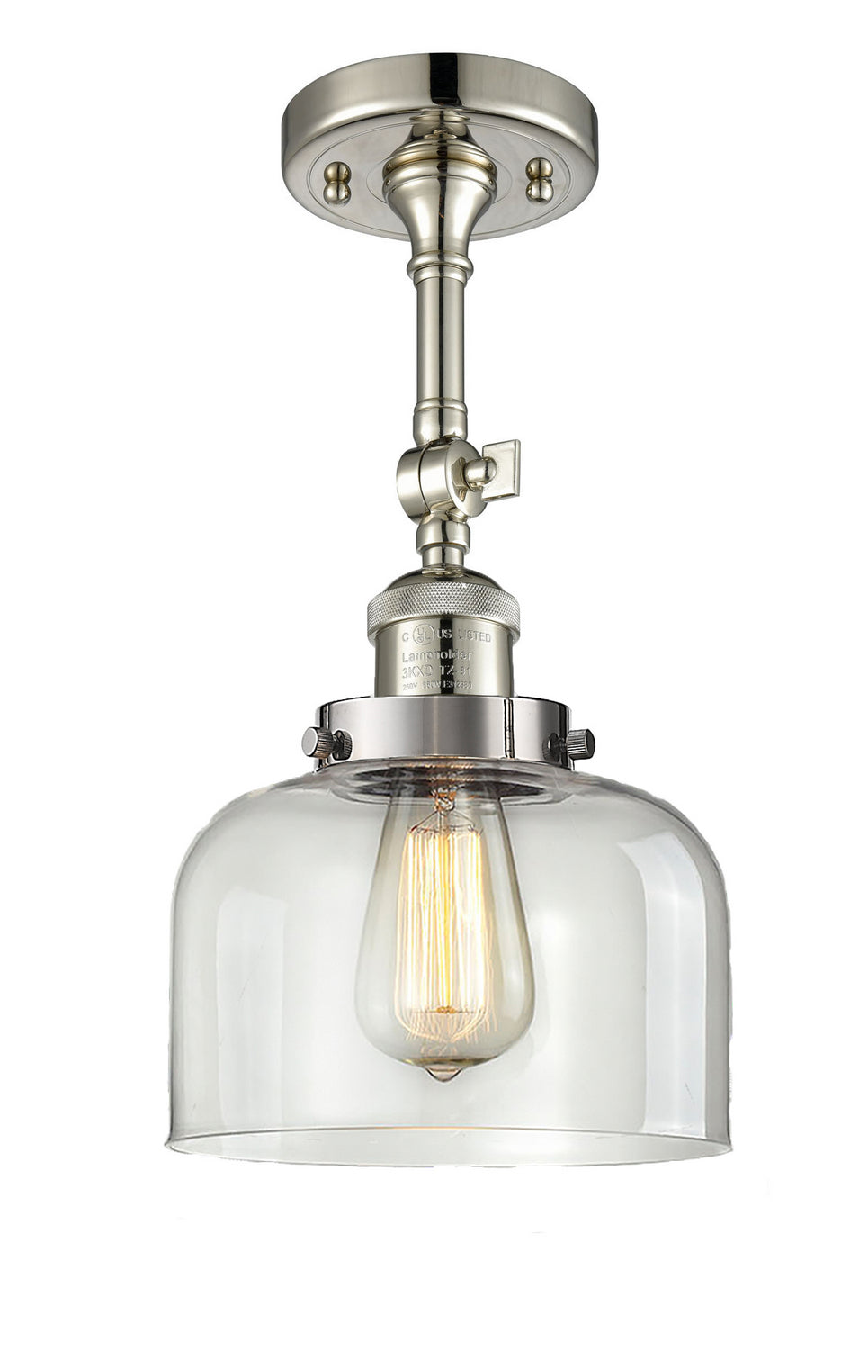 Innovations - 201F-PN-G72 - One Light Semi-Flush Mount - Franklin Restoration - Polished Nickel