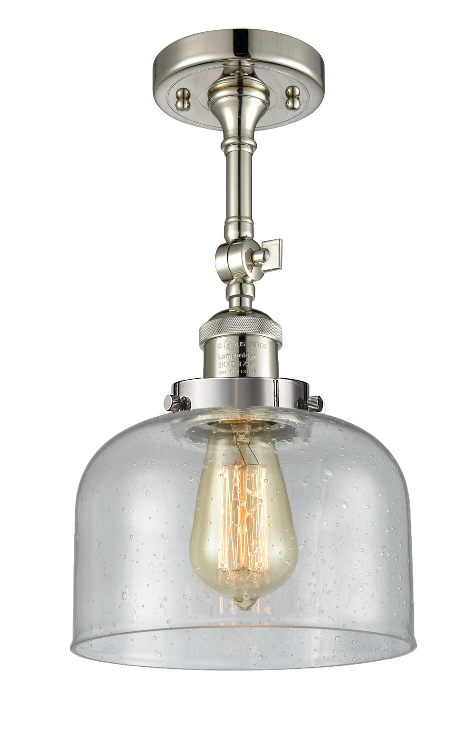 Innovations - 201F-PN-G74 - One Light Semi-Flush Mount - Franklin Restoration - Polished Nickel