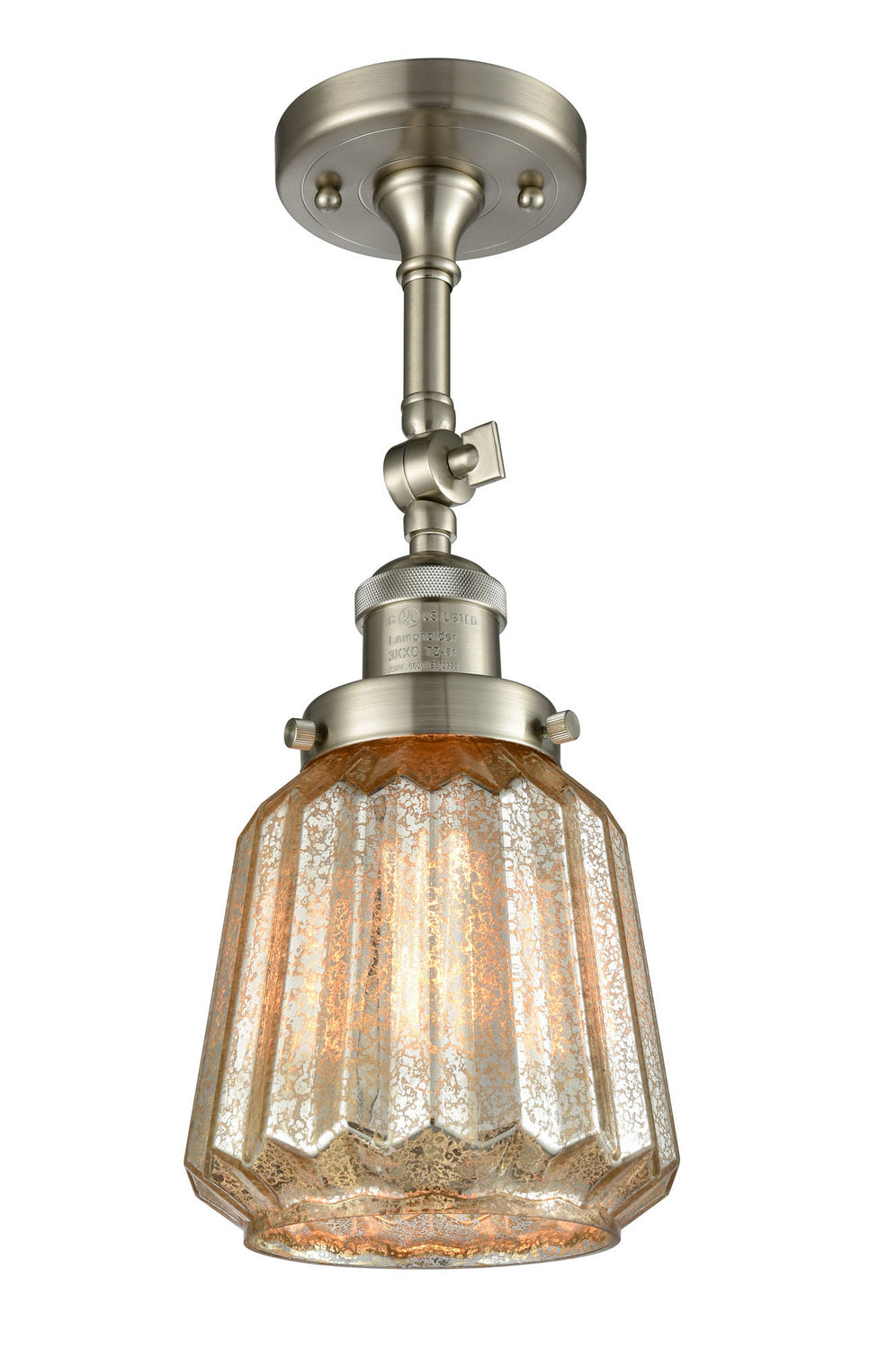 Innovations - 201F-SN-G146 - One Light Semi-Flush Mount - Franklin Restoration - Brushed Satin Nickel