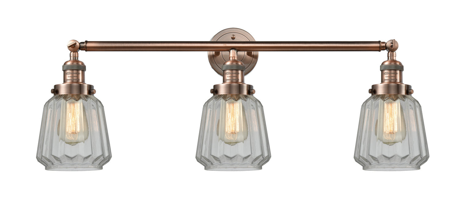 Innovations - 205-AC-G142 - Three Light Bath Vanity - Franklin Restoration - Antique Copper