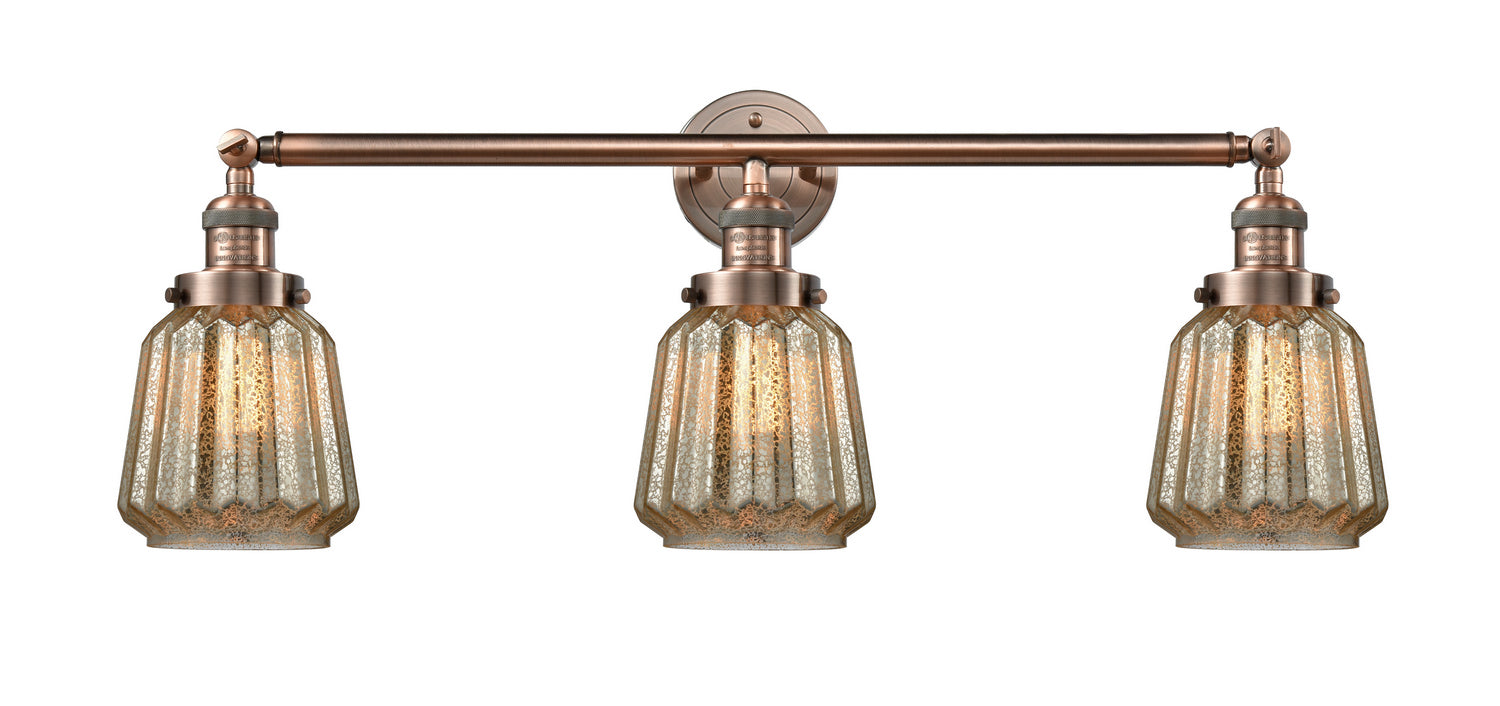 Innovations - 205-AC-G146 - Three Light Bath Vanity - Franklin Restoration - Antique Copper