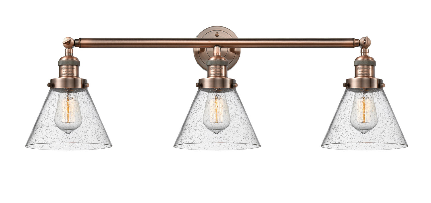 Innovations - 205-AC-G44 - Three Light Bath Vanity - Franklin Restoration - Antique Copper