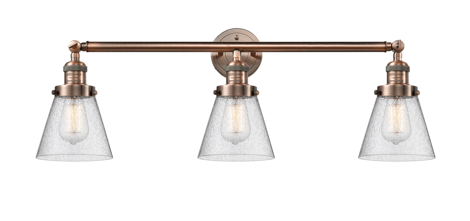 Innovations - 205-AC-G64 - Three Light Bath Vanity - Franklin Restoration - Antique Copper