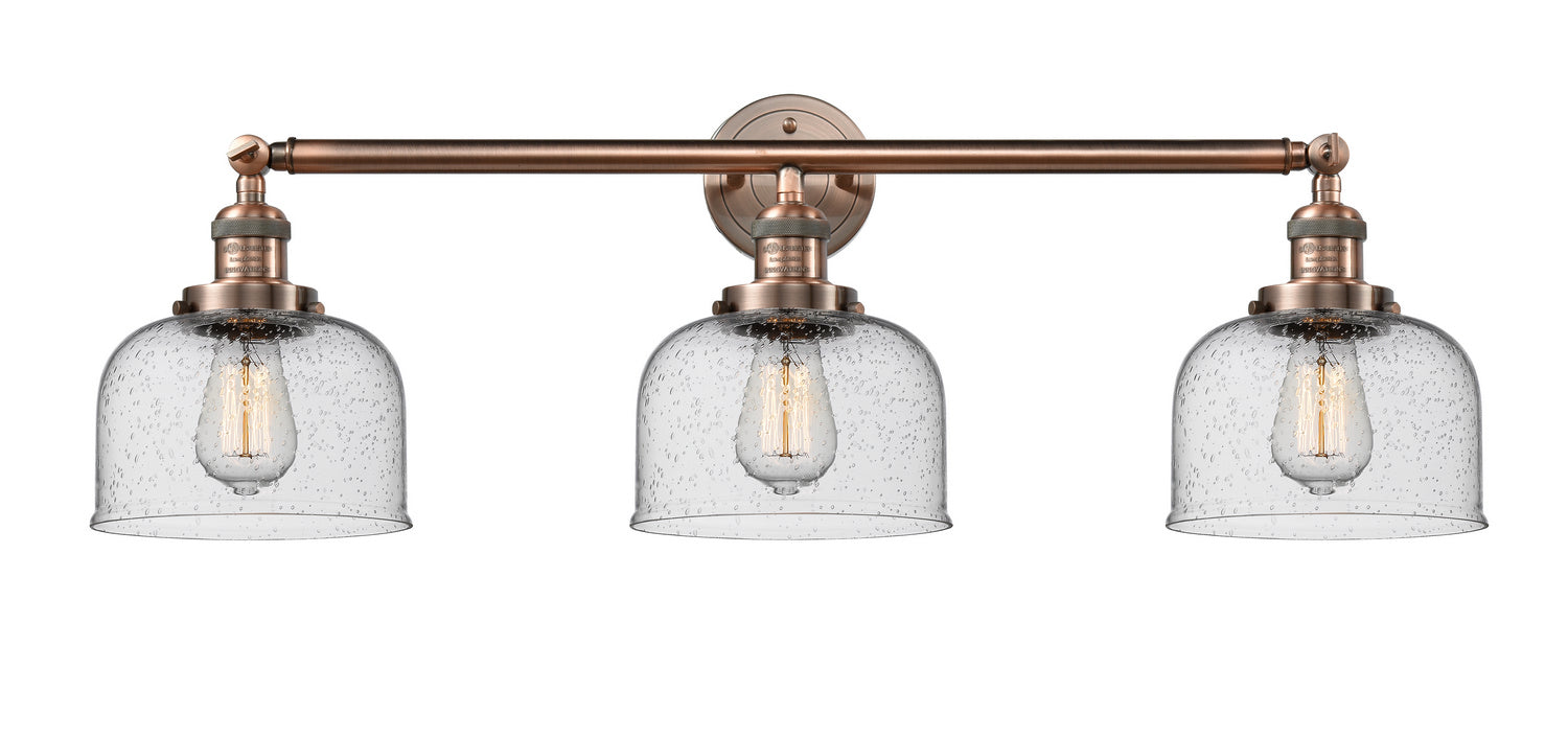 Innovations - 205-AC-G74 - Three Light Bath Vanity - Franklin Restoration - Antique Copper
