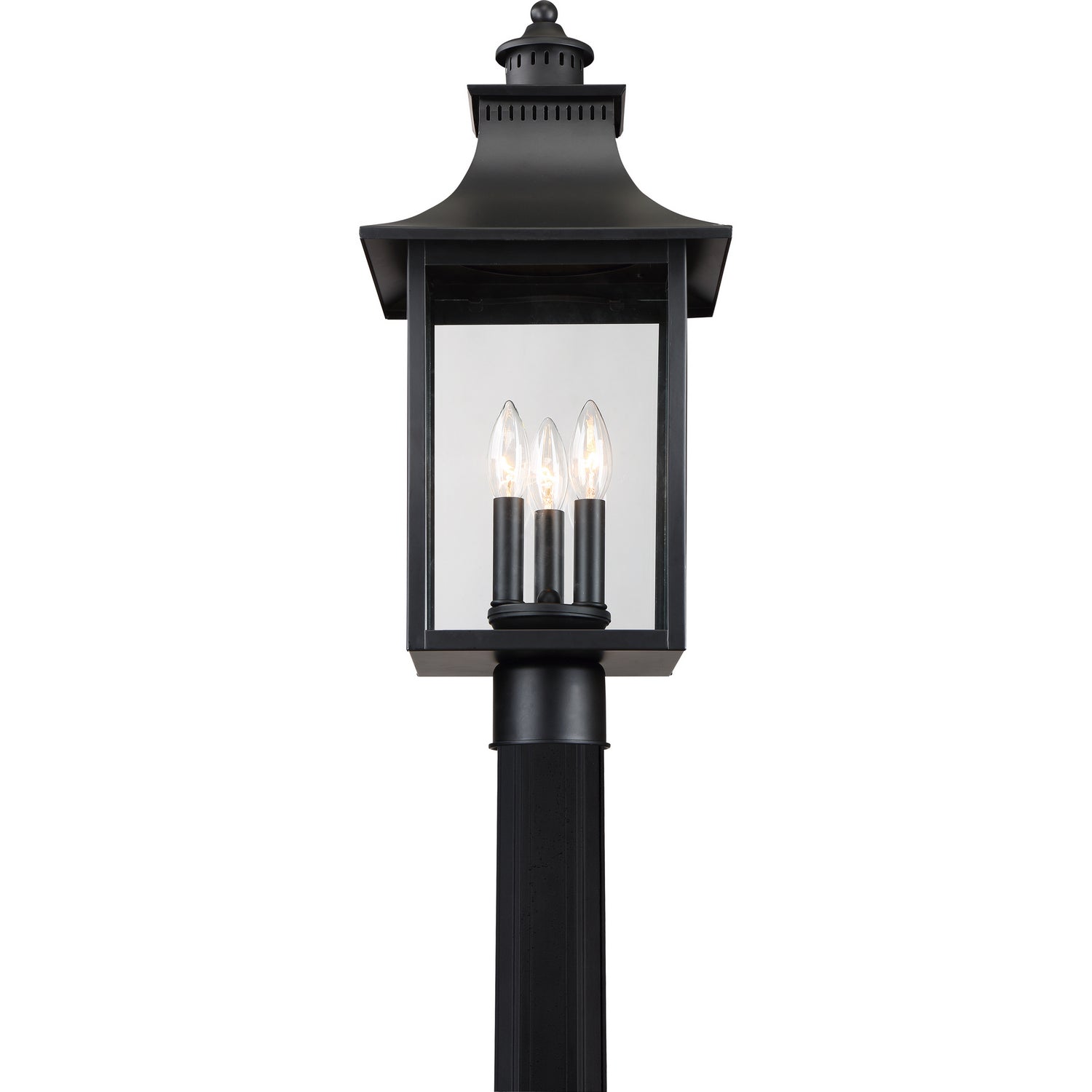 Quoizel - CCR9010K - Three Light Outdoor Post Lantern - Chancellor - Mystic Black