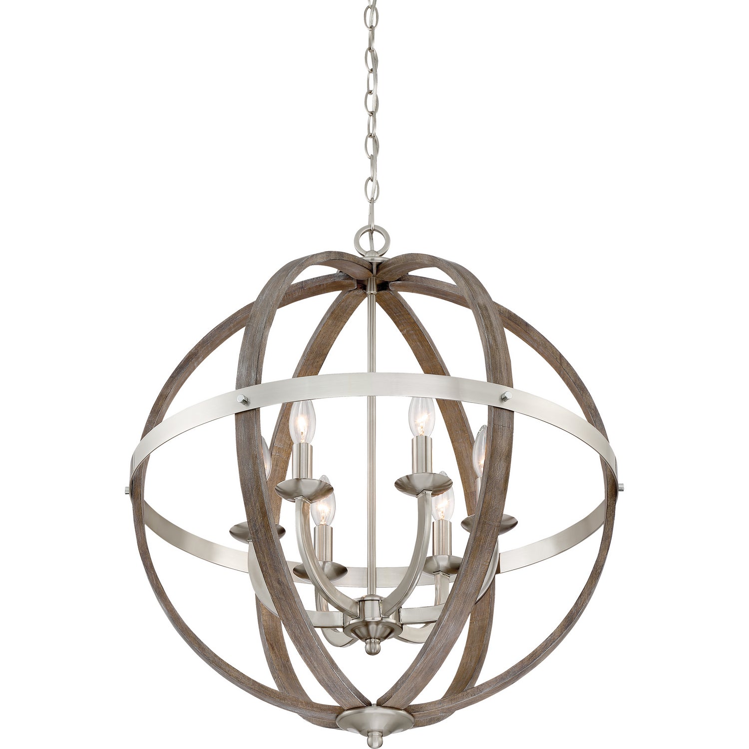 Quoizel - FSN5206BN - Six Light Foyer Pendant - Fusion - Brushed Nickel