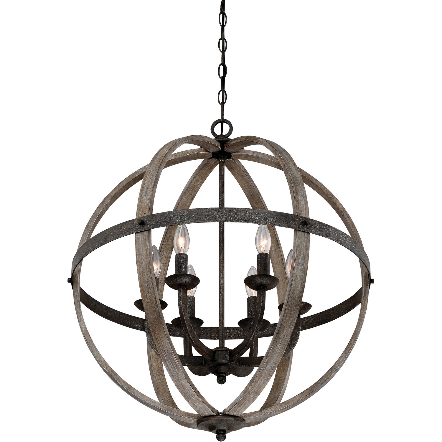 Quoizel - FSN5206RK - Six Light Foyer Pendant - Fusion - Rustic Black