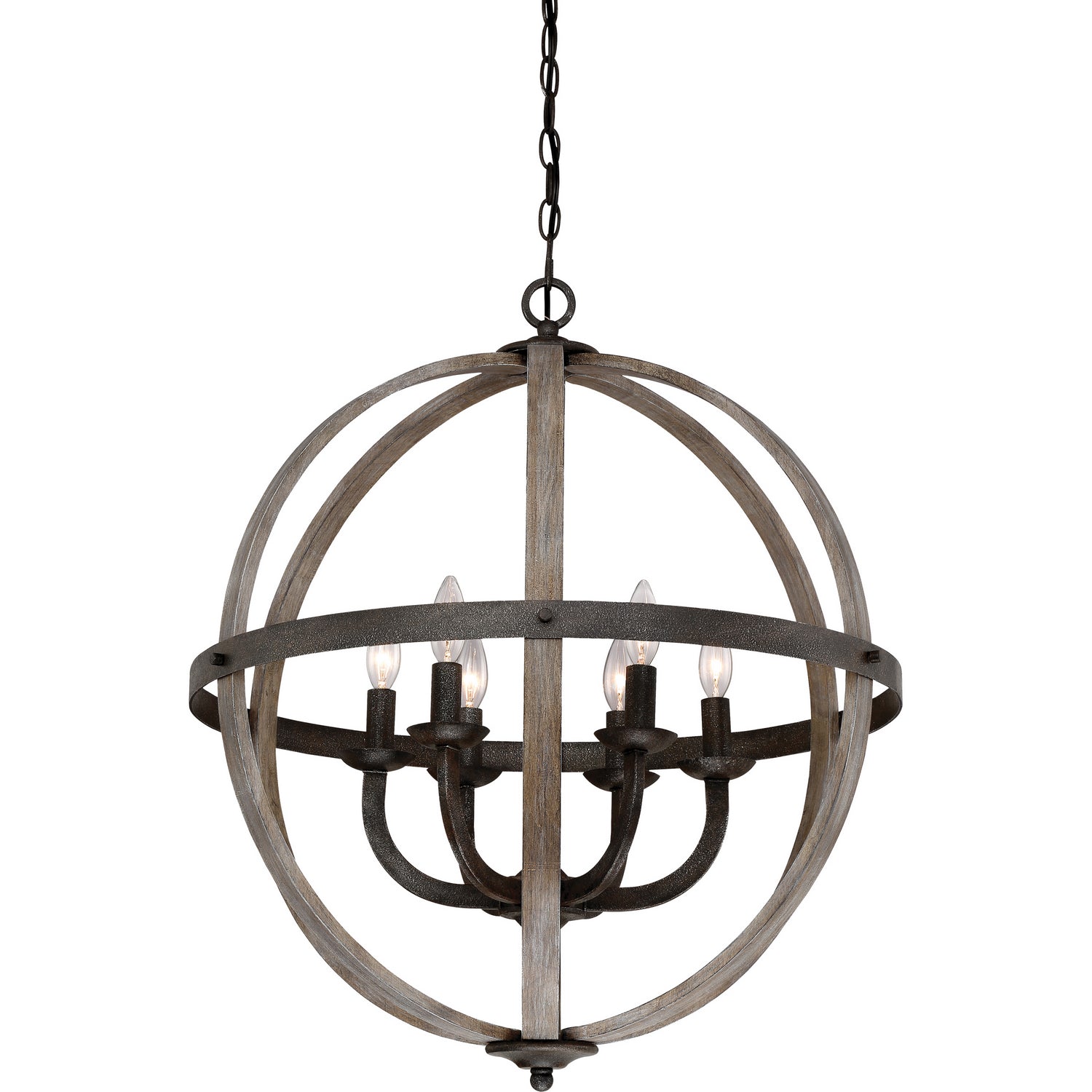 Quoizel - FSN5206RK - Six Light Foyer Pendant - Fusion - Rustic Black
