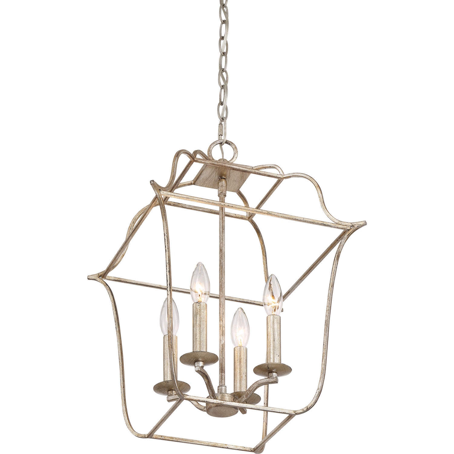 Quoizel - GLY5204CS - Four Light Foyer Pendant - Gallery - Century Silver Leaf
