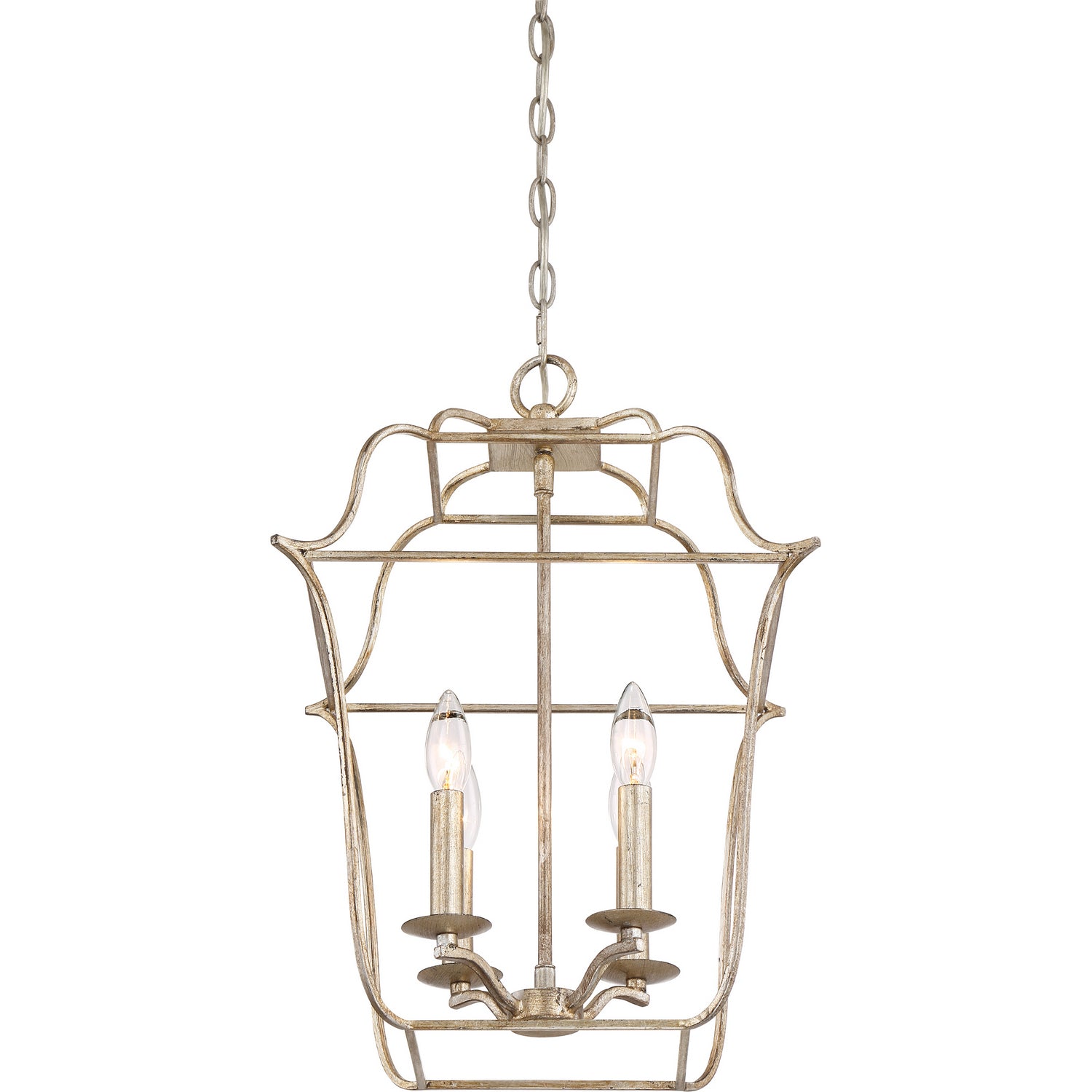 Quoizel - GLY5204CS - Four Light Foyer Pendant - Gallery - Century Silver Leaf