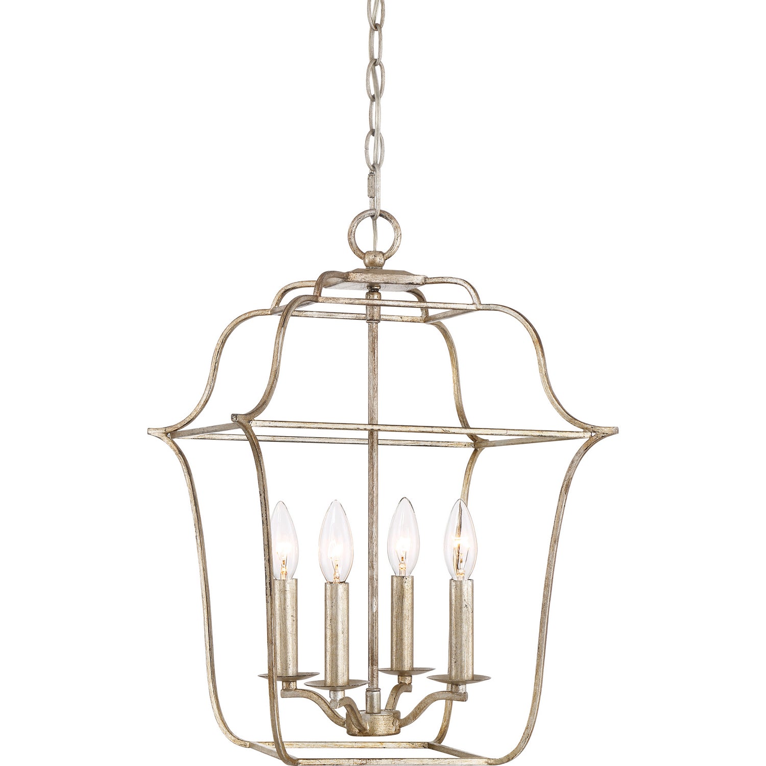 Quoizel - GLY5204CS - Four Light Foyer Pendant - Gallery - Century Silver Leaf