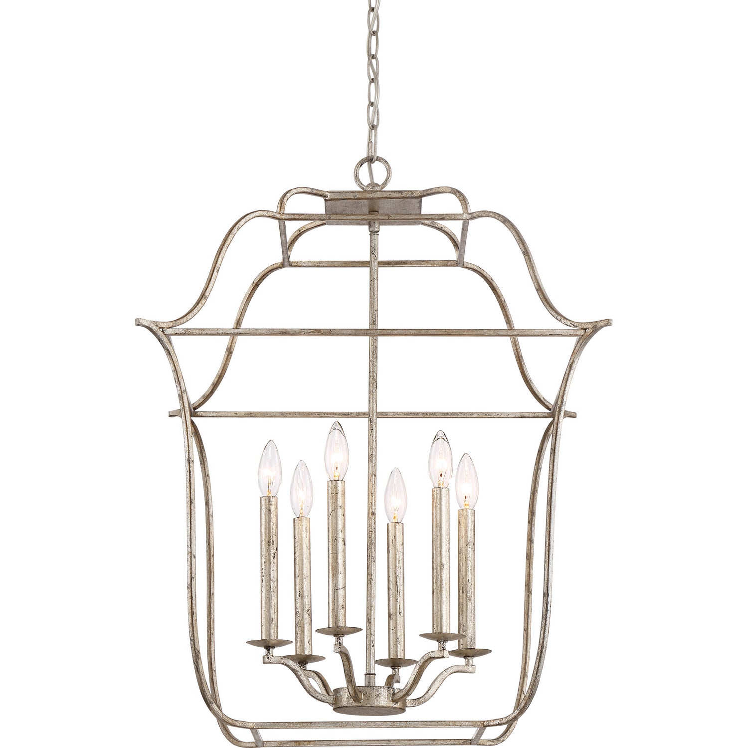 Quoizel - GLY5206CS - Six Light Foyer Pendant - Gallery - Century Silver Leaf