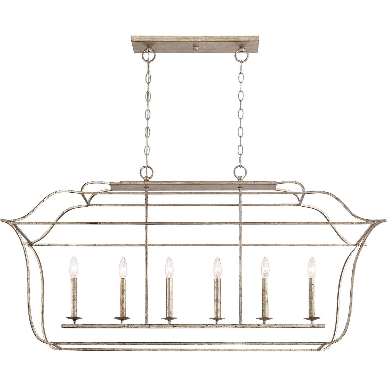 Quoizel - GLY648CS - Six Light Island Chandelier - Gallery - Century Silver Leaf