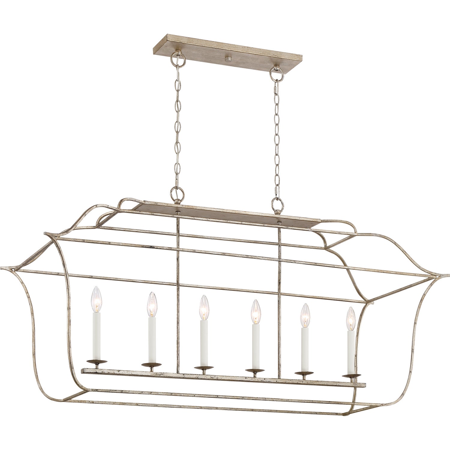 Quoizel - GLY648CS - Six Light Island Chandelier - Gallery - Century Silver Leaf