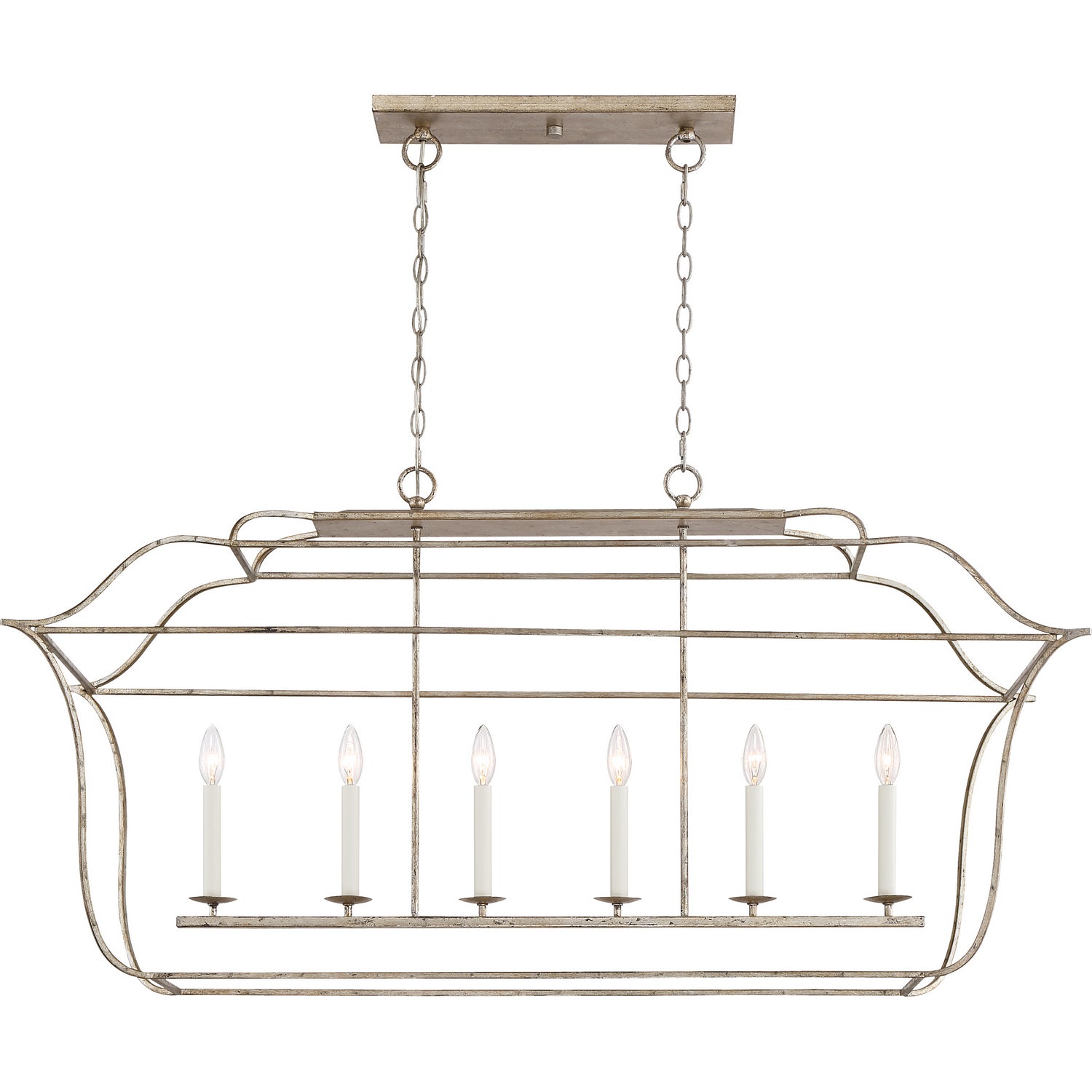 Quoizel - GLY648CS - Six Light Island Chandelier - Gallery - Century Silver Leaf