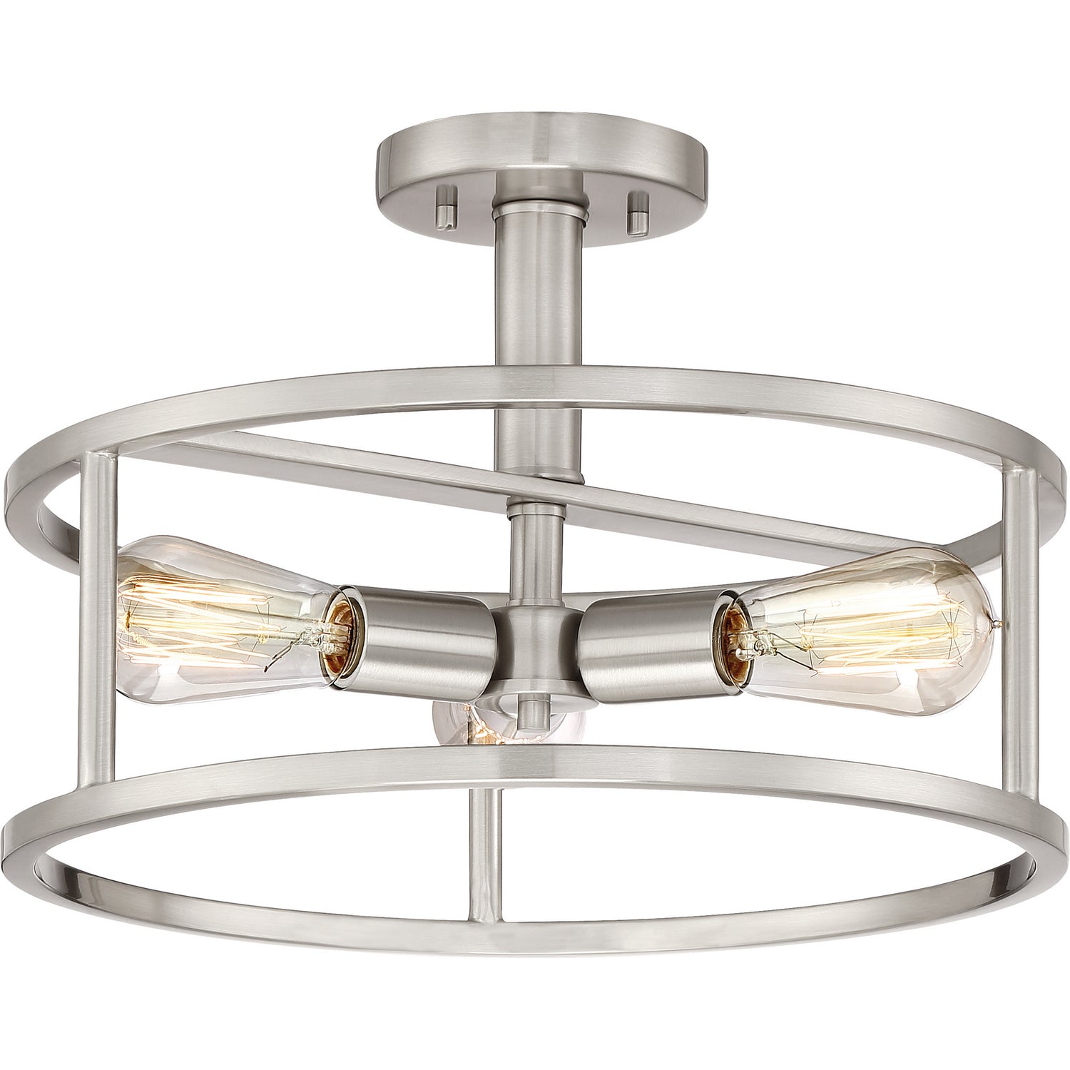 Quoizel - NHR1715BN - Three Light Semi-Flush Mount - New Harbor - Brushed Nickel