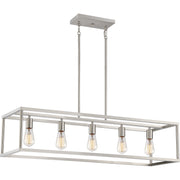 Quoizel - NHR538BN - Five Light Island Chandelier - New Harbor - Brushed Nickel
