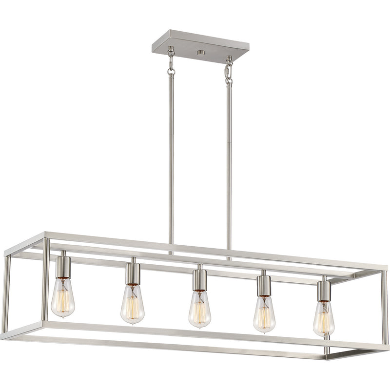 Quoizel - NHR538BN - Five Light Island Chandelier - New Harbor - Brushed Nickel