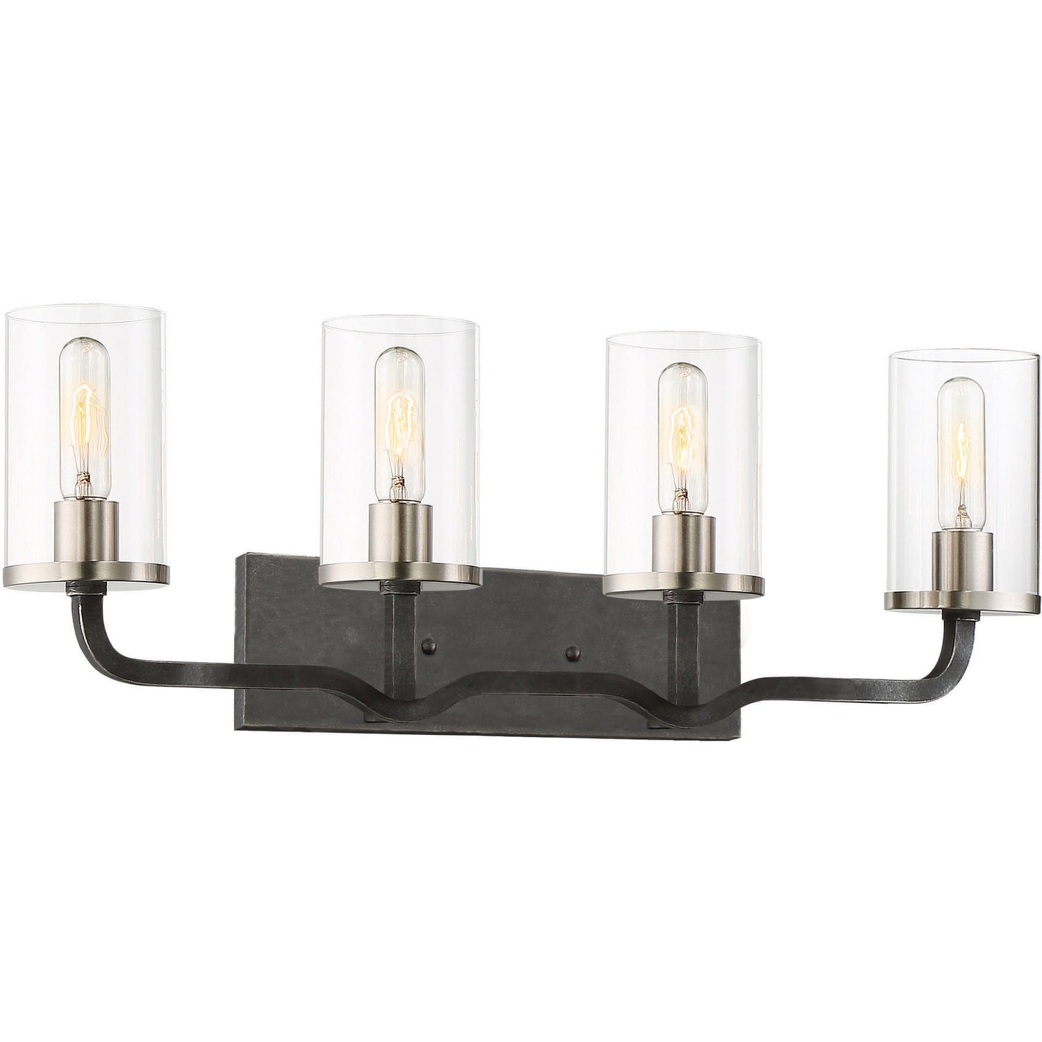 Nuvo Lighting - 60-6129 - Four Light Vanity - Sherwood - Iron Black / Brushed Nickel