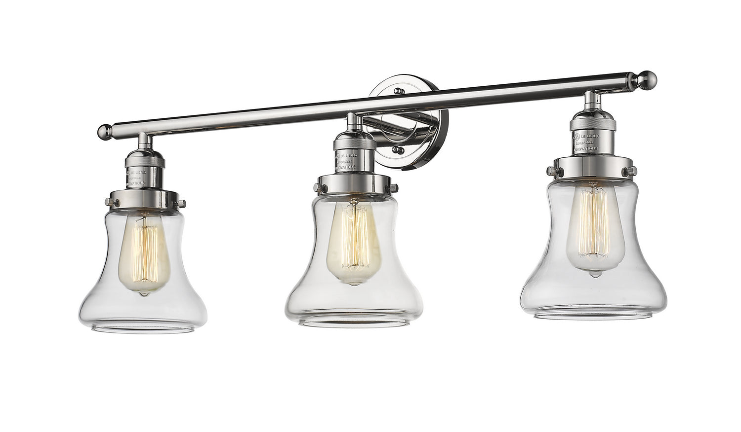 Innovations - 205-PN-G192 - Three Light Bath Vanity - Franklin Restoration - Polished Nickel