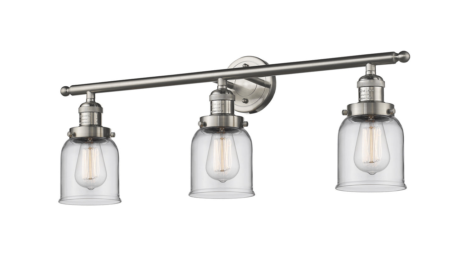 Innovations - 205-SN-G52 - Three Light Bath Vanity - Franklin Restoration - Brushed Satin Nickel
