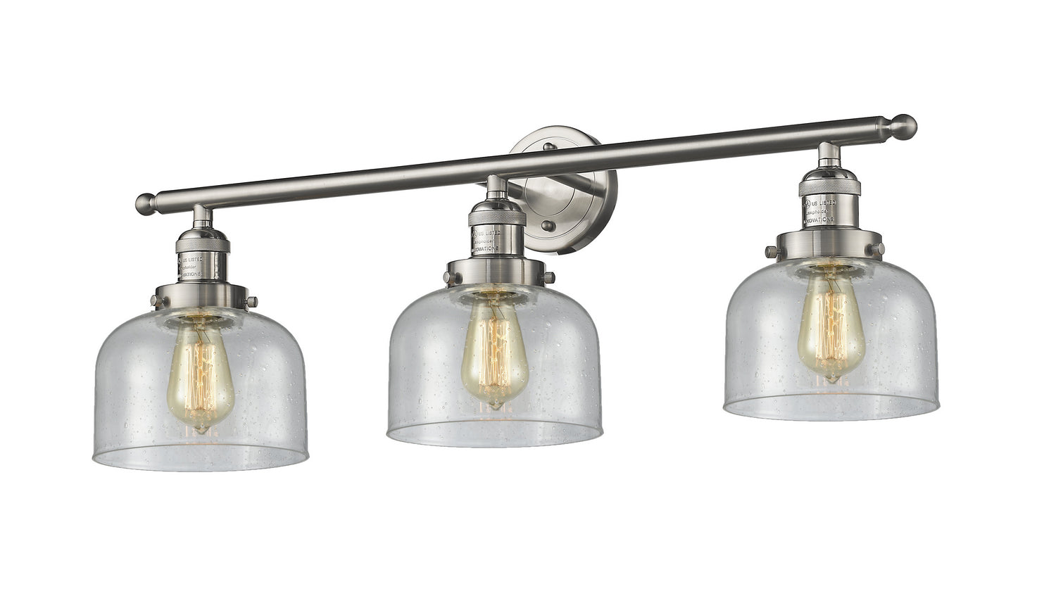 Innovations - 205-SN-G74 - Three Light Bath Vanity - Franklin Restoration - Brushed Satin Nickel
