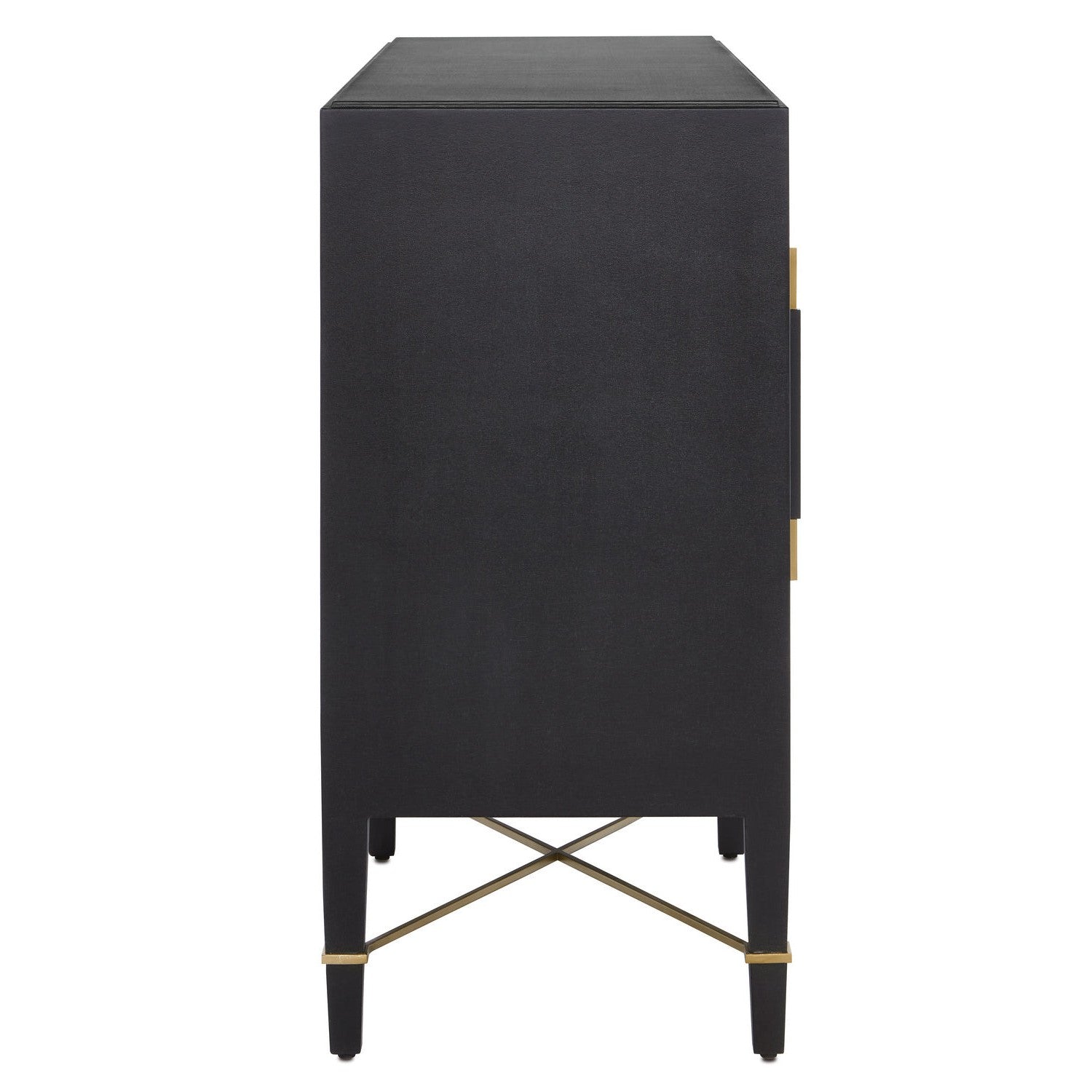 Currey and Company - 3000-0037 - Sideboard - Verona Collection - Black Lacquered Linen/Champagne