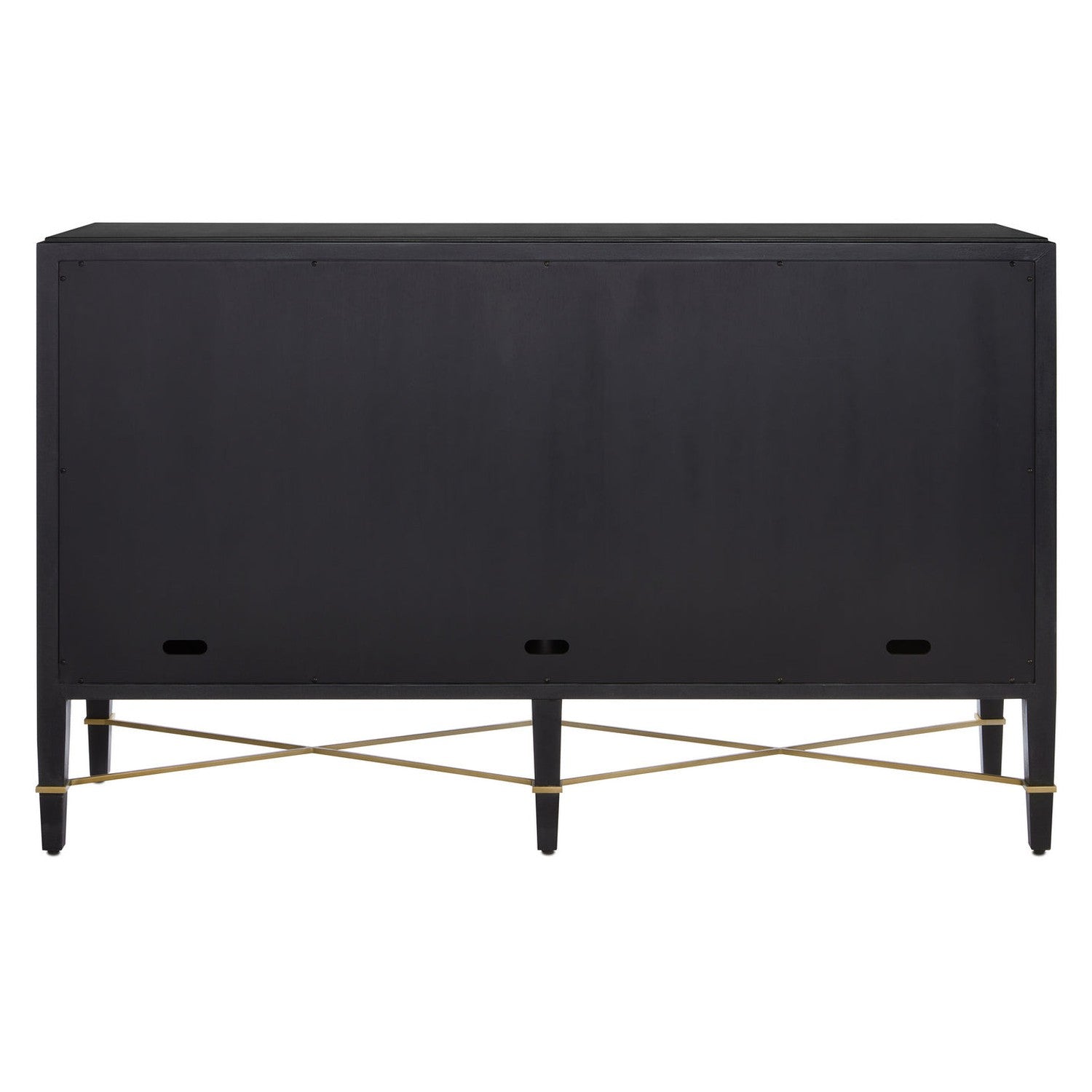 Currey and Company - 3000-0037 - Sideboard - Verona Collection - Black Lacquered Linen/Champagne