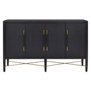 Currey and Company - 3000-0037 - Sideboard - Verona Collection - Black Lacquered Linen/Champagne