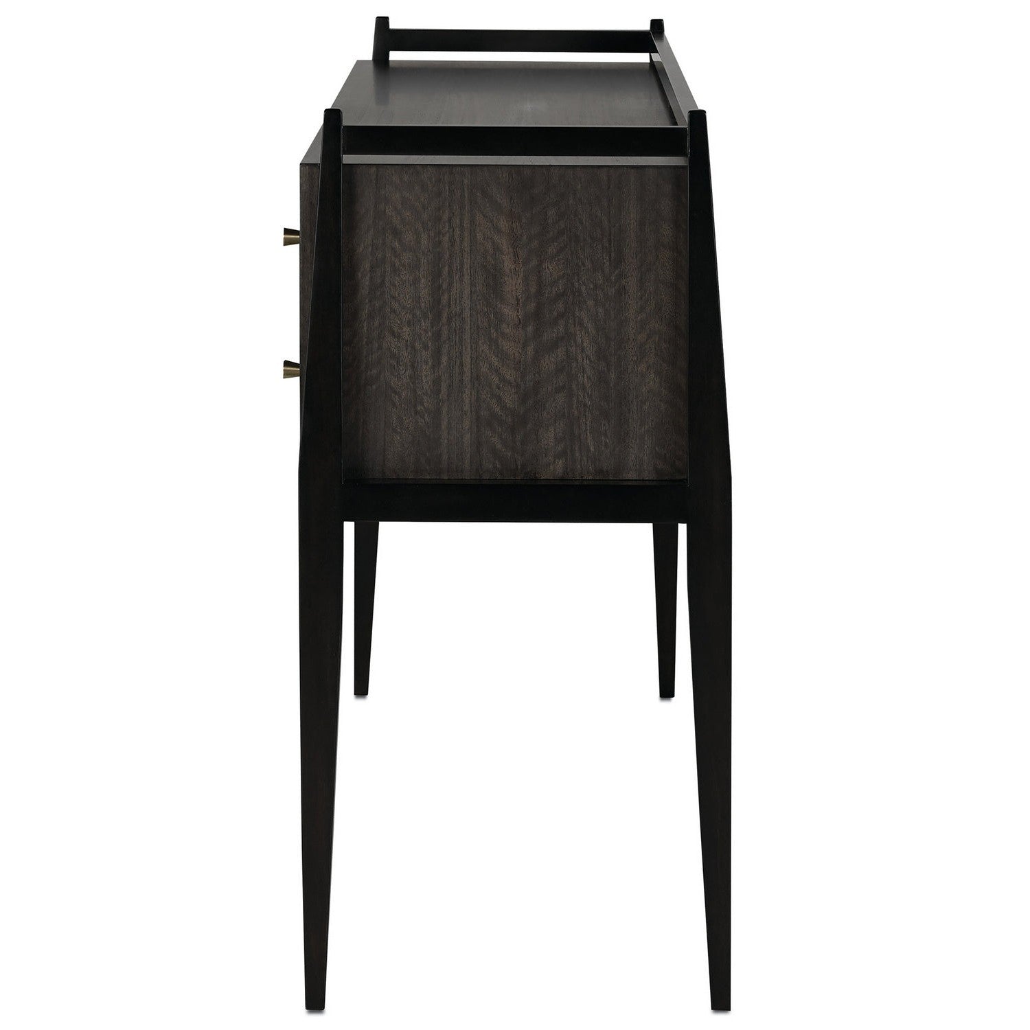 Currey and Company - 3000-0046 - Console Table - Selig Collection - Dark Mink/Riverstone Gray/Polished Brass