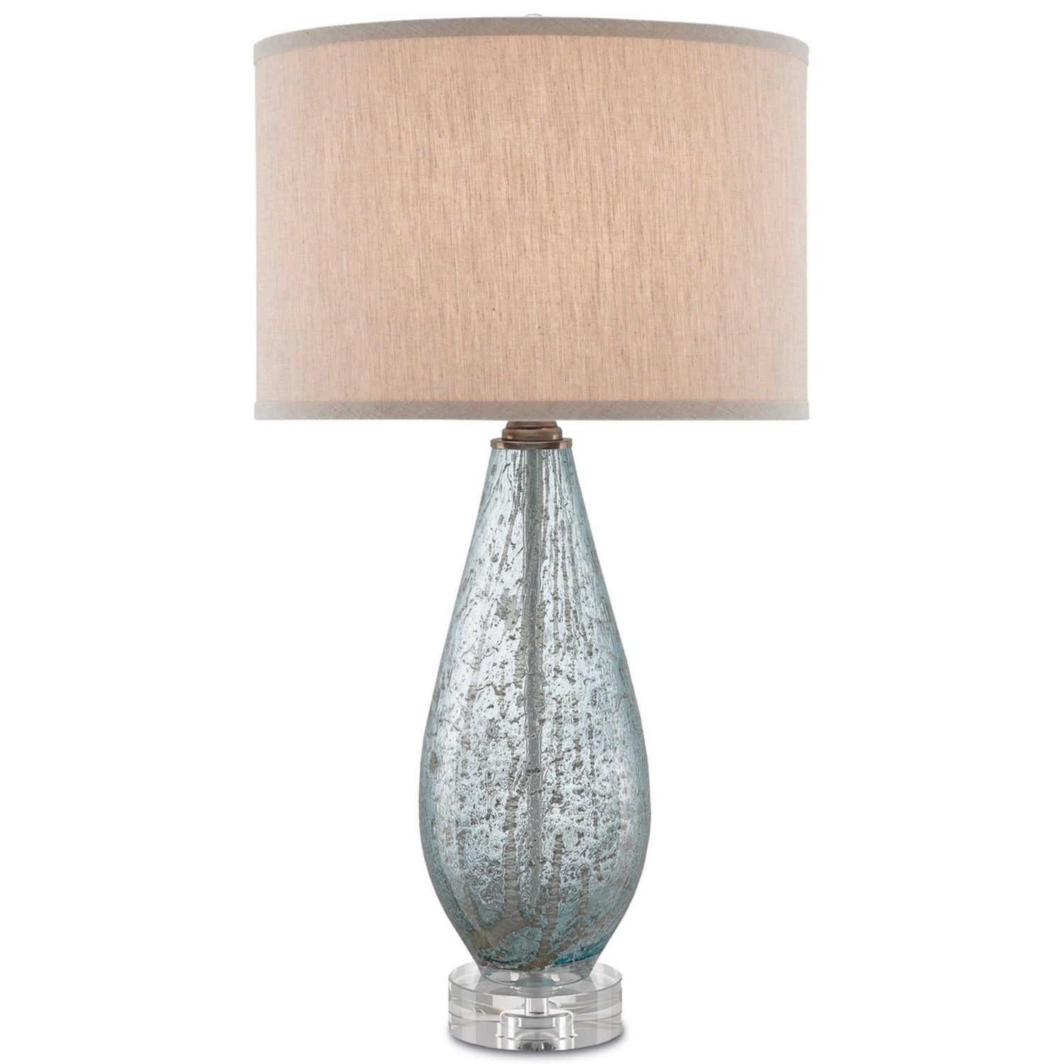 Currey and Company - 6000-0181 - One Light Table Lamp - Optimist Collection - Pale Blue Speckle/Clear