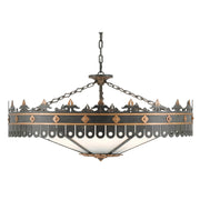 Currey and Company - 9000-0181 - Six Light Chandelier - Berkeley Chandelier - Antique Gold/Moss Gray