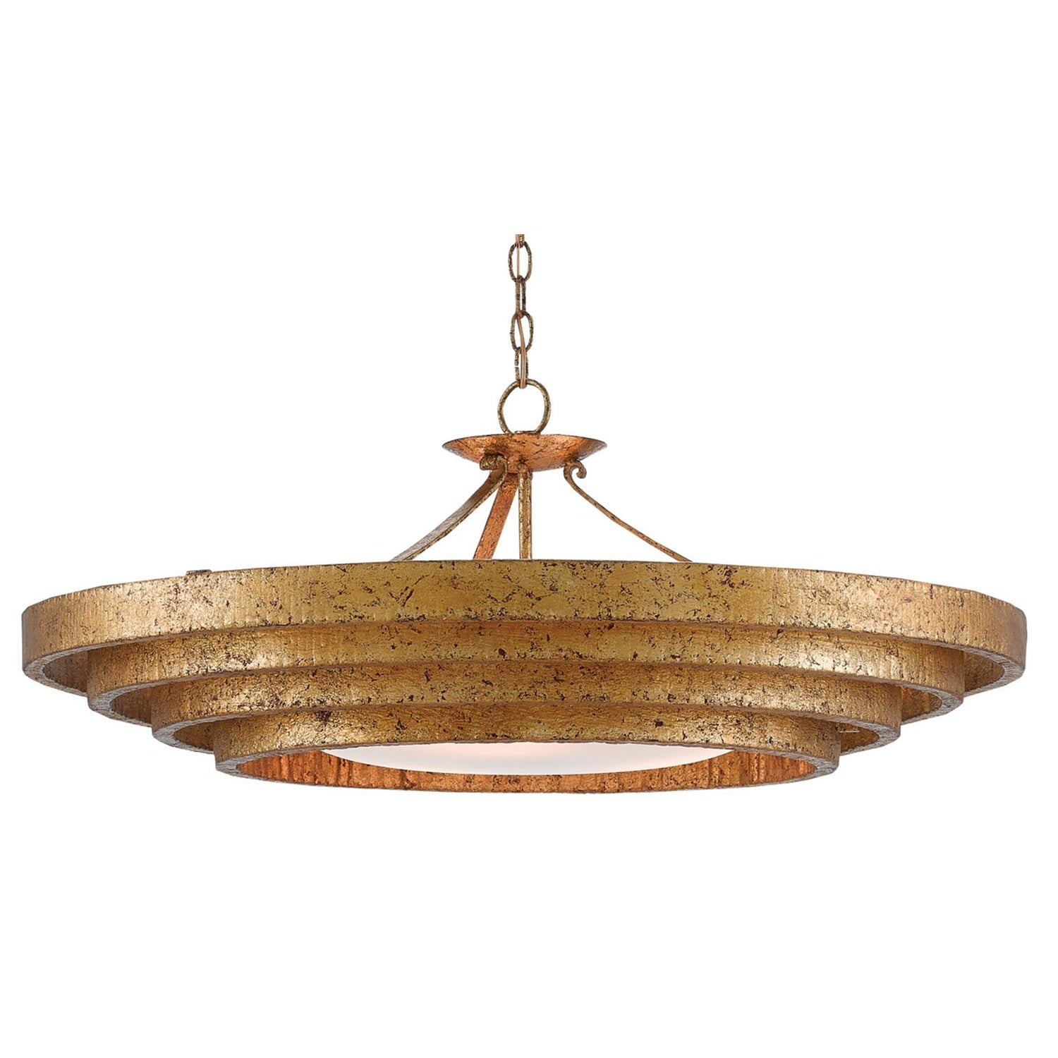Currey and Company - 9000-0187 - Three Light Chandelier - Belle Collection - Gold Leaf