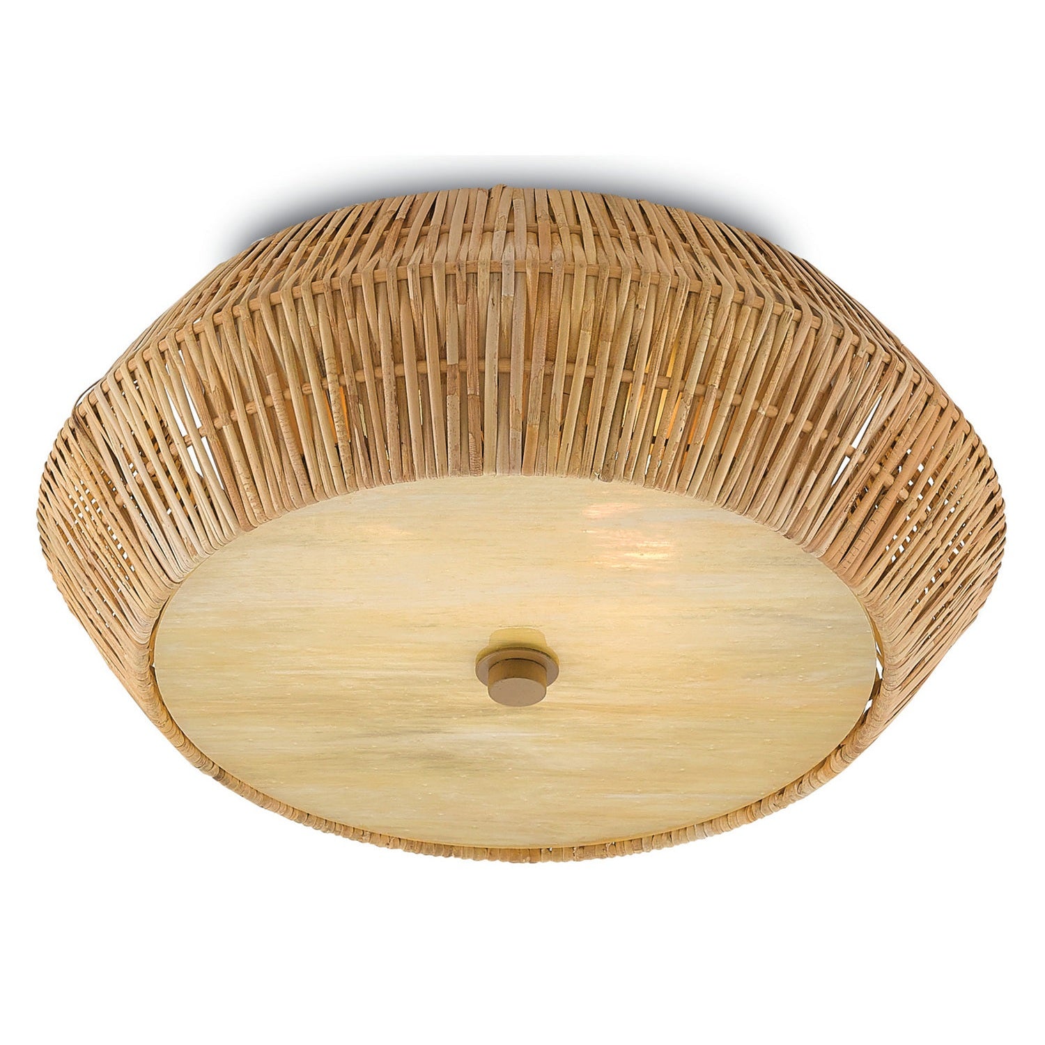 Currey and Company - 9999-0033 - Two Light Flush Mount - Antibes Collection - Natural/Honey Beige