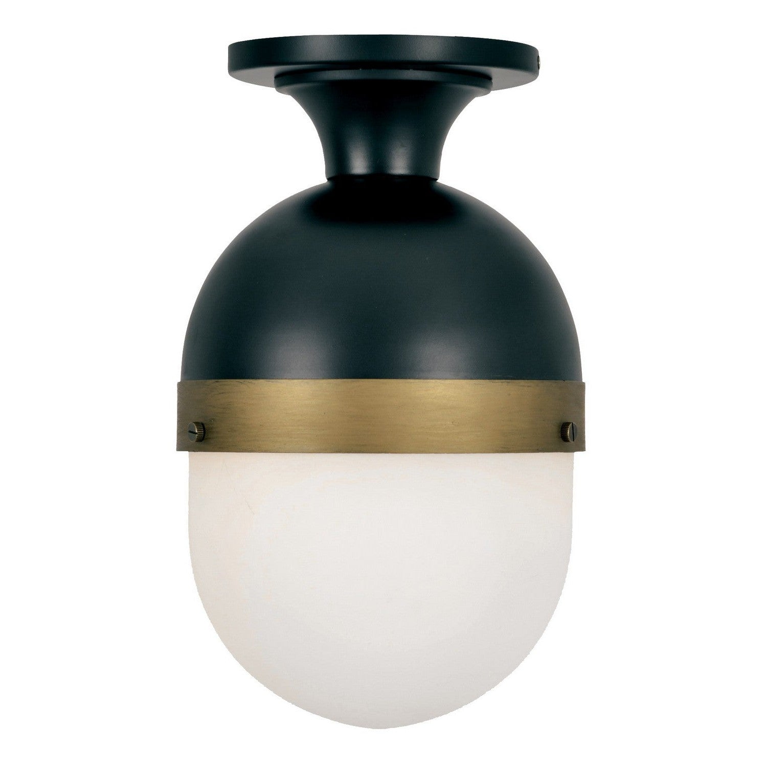 Crystorama - CAP-8500-MK-TG - One Light Outdoor Semi Flush Mount - Capsule - Matte Black + Textured Gold