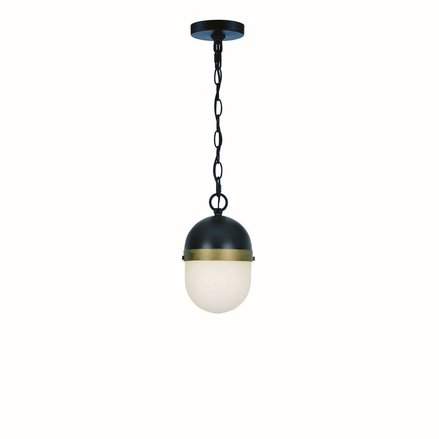 Crystorama - CAP-8506-MK-TG - Three Light Outdoor Pendant - Capsule - Matte Black + Textured Gold