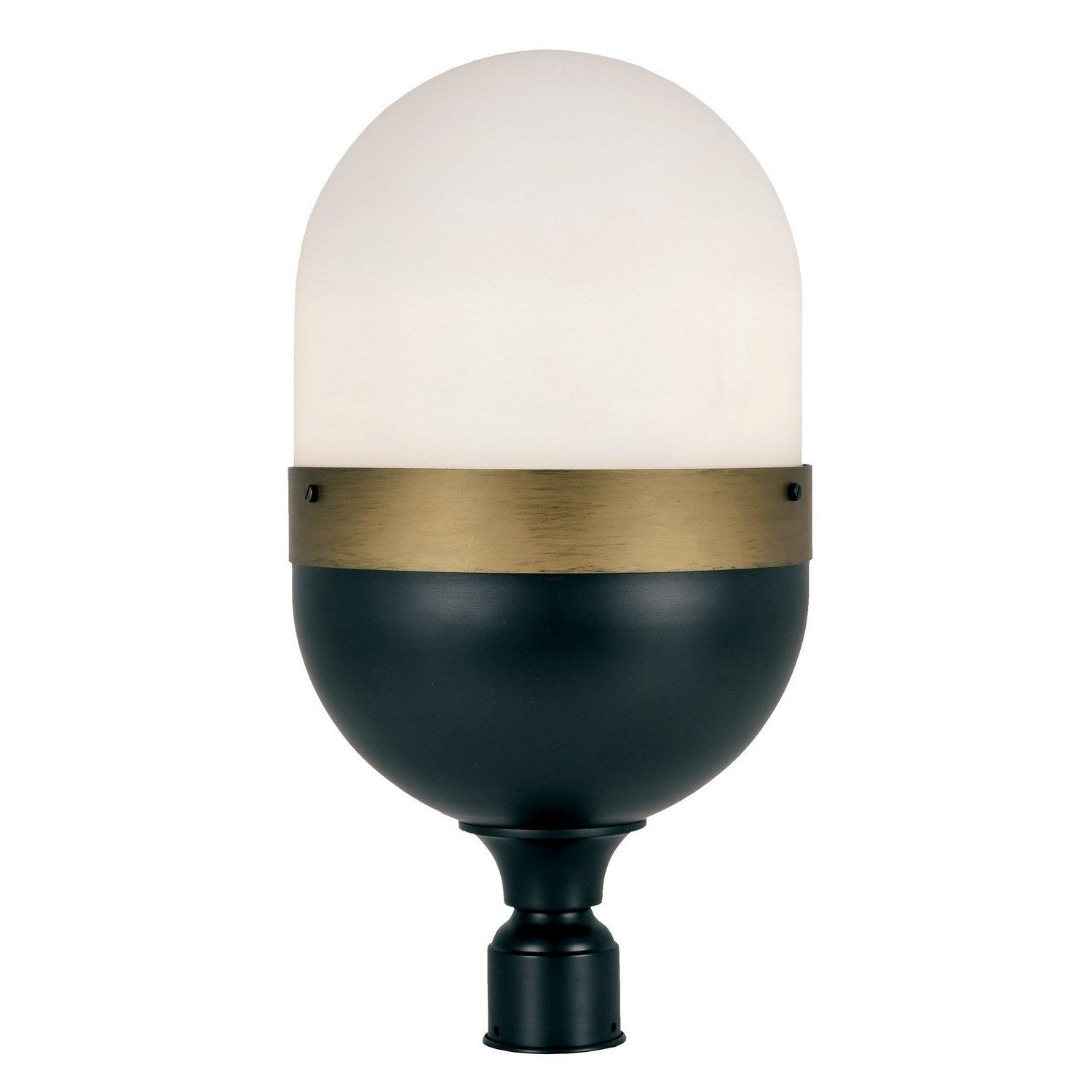 Crystorama - CAP-8509-MK-TG - Three Light Outdoor Post Mount - Capsule - Matte Black + Textured Gold