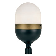 Crystorama - CAP-8509-MK-TG - Three Light Outdoor Post Mount - Capsule - Matte Black + Textured Gold