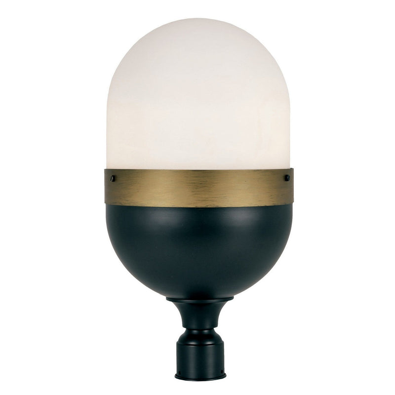 Crystorama - CAP-8509-MK-TG - Three Light Outdoor Post Mount - Capsule - Matte Black + Textured Gold