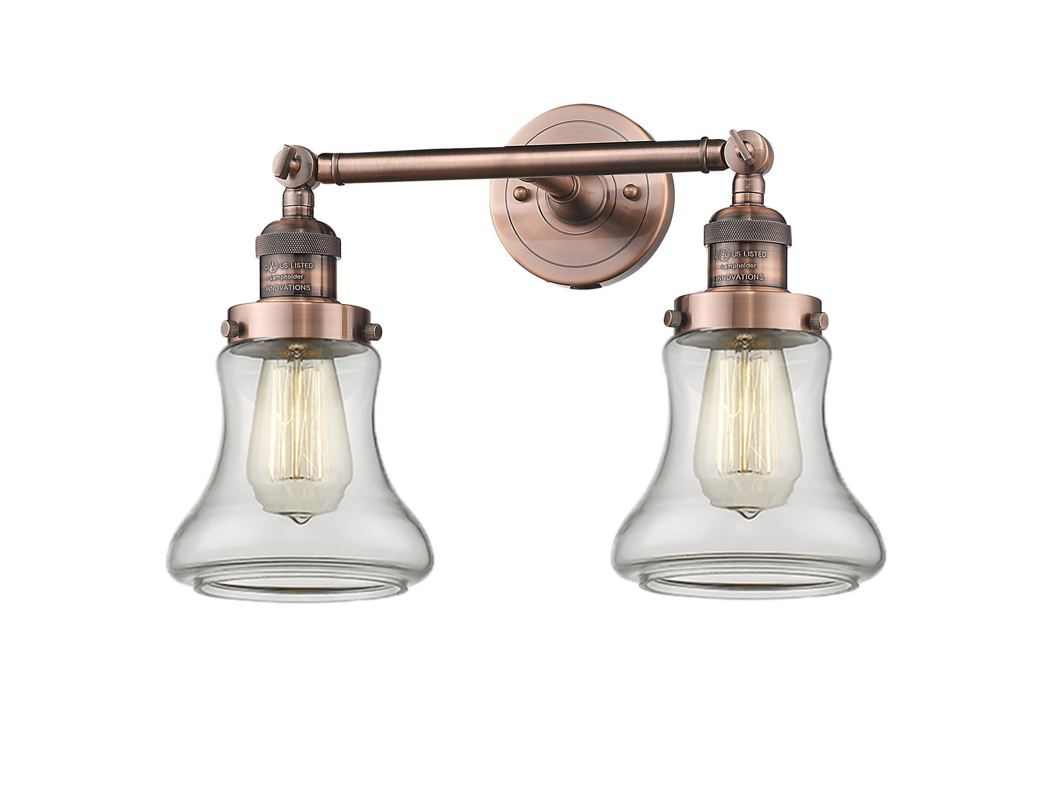 Innovations - 208-AC-G192 - Two Light Bath Vanity - Franklin Restoration - Antique Copper