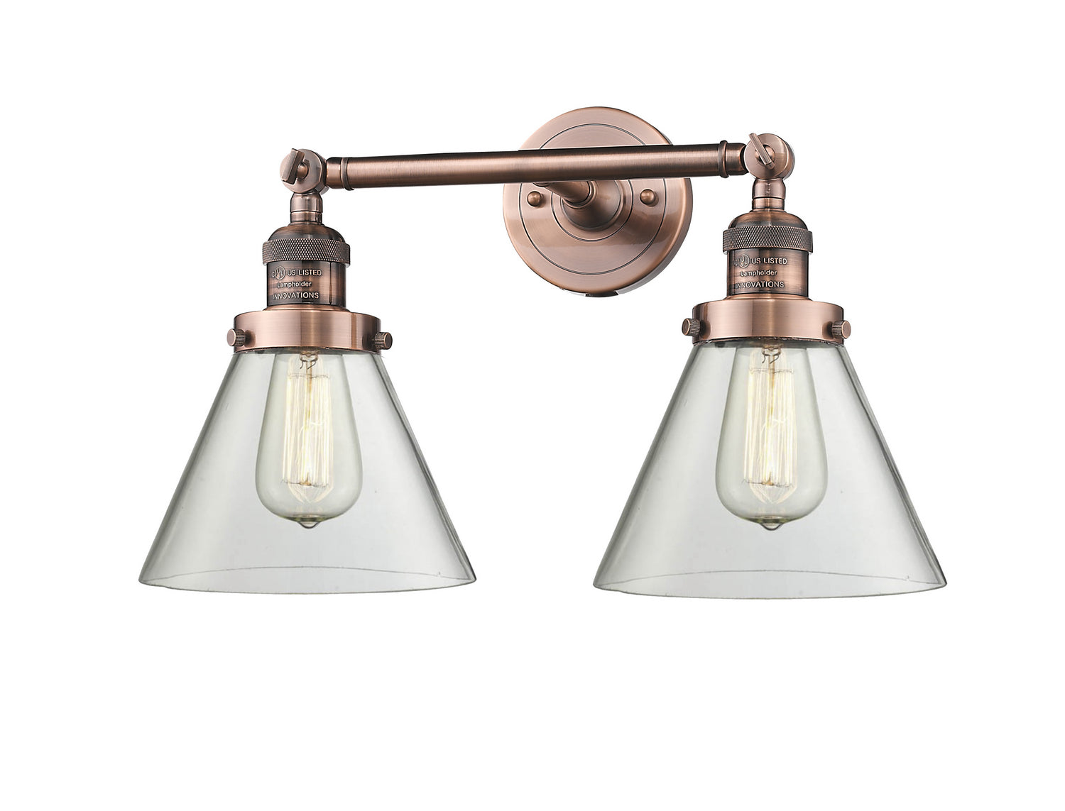 Innovations - 208-AC-G42 - Two Light Bath Vanity - Franklin Restoration - Antique Copper
