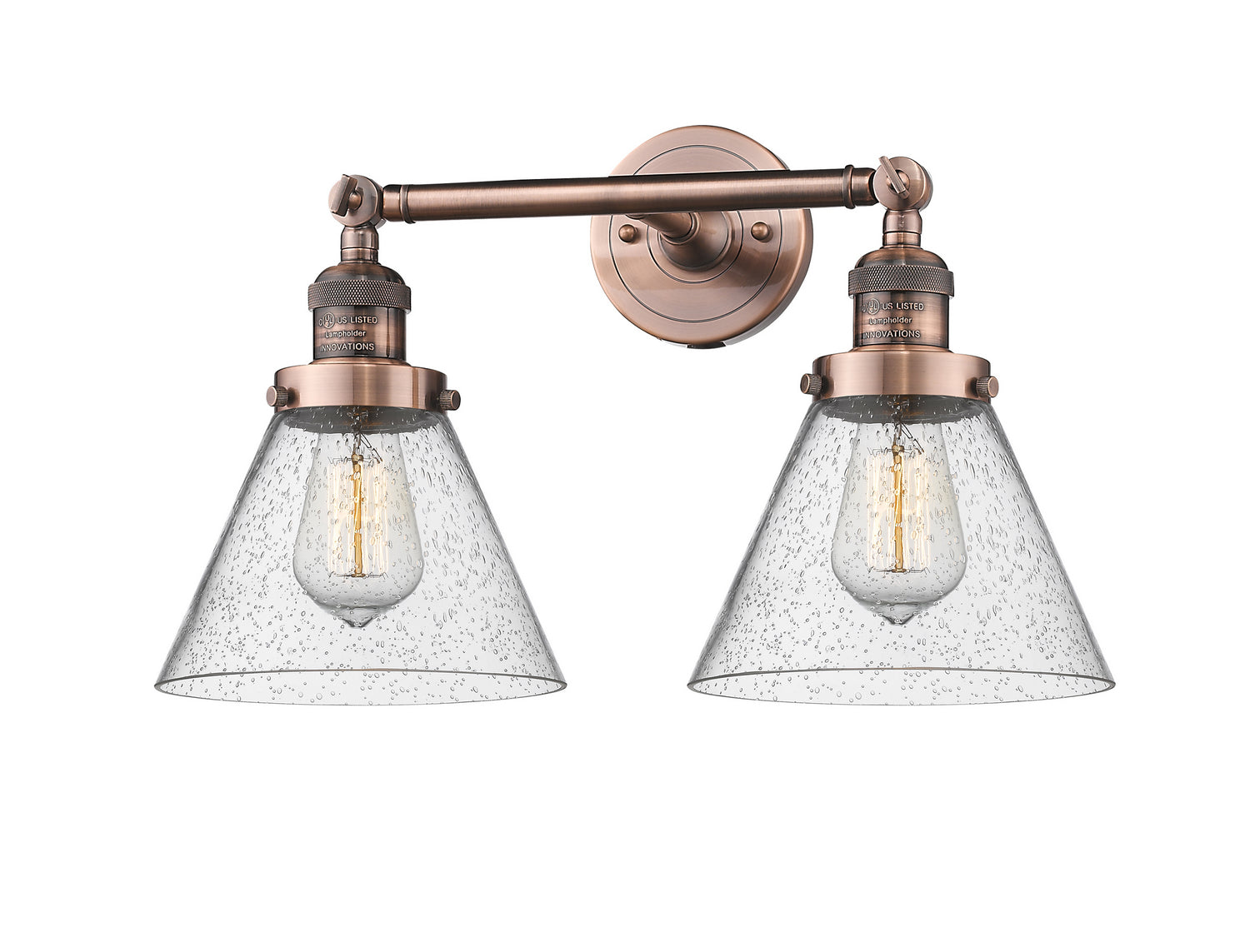 Innovations - 208-AC-G44 - Two Light Bath Vanity - Franklin Restoration - Antique Copper