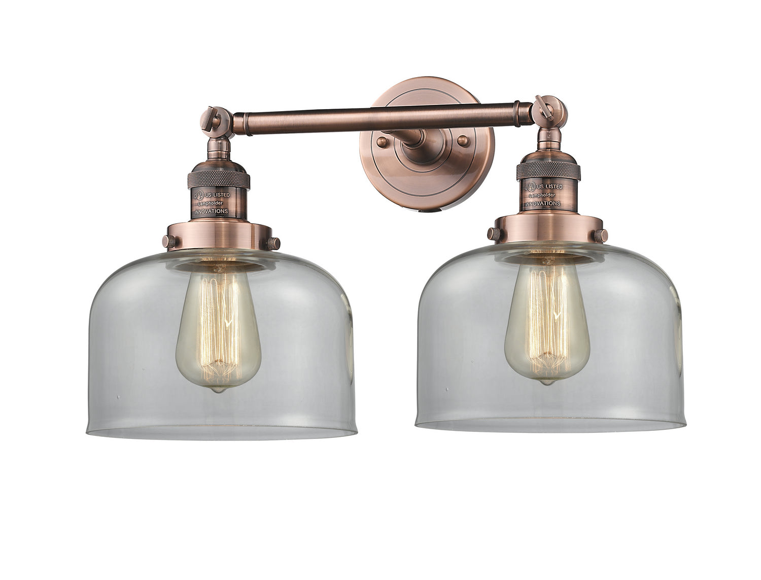 Innovations - 208-AC-G72 - Two Light Bath Vanity - Franklin Restoration - Antique Copper