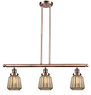 Innovations - 213-AC-G146 - Three Light Island Pendant - Franklin Restoration - Antique Copper