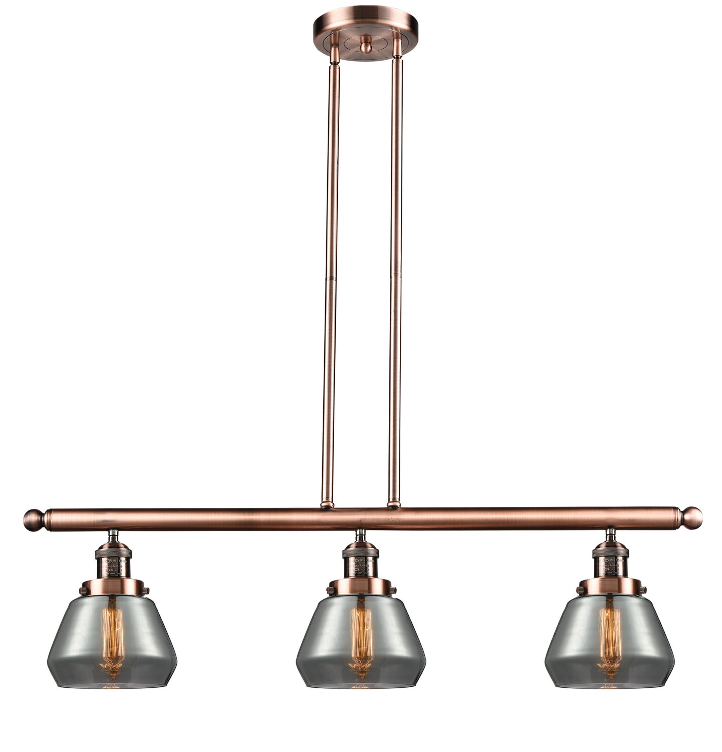 Innovations - 213-AC-G173 - Three Light Island Pendant - Franklin Restoration - Antique Copper